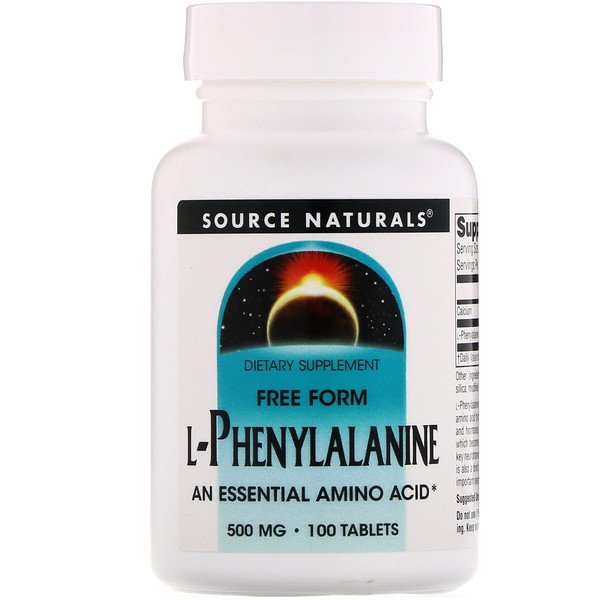 Source Naturals, L-フェニルアラニン、500mg、100粒