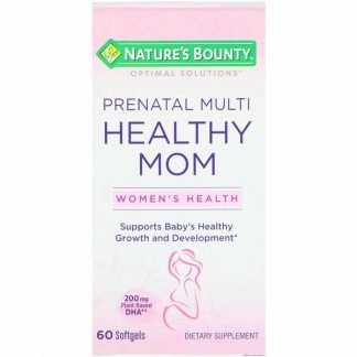 Nature's Bounty, オプティマルソリューション、ヘルシーマム・出産前のマルチ栄養サプリ、60ソフトジェル