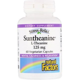 Natural Factors, ストレスリラックス、 サンテアニン、 L-テアニン、 125 mg、 60植物性カプセル