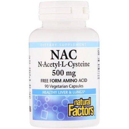 Natural Factors, N-アセチル-L システイン、 500 mg、ベジキャップ90 錠
