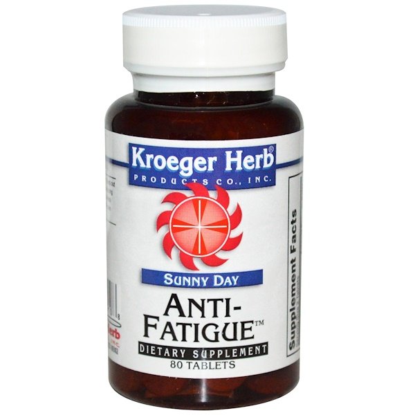 Kroeger Herb Co, サニーデイ、抗疲労、80錠