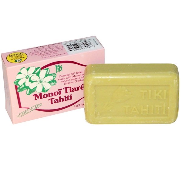 Monoi Tiare Tahiti, ココナツオイルソープ、イランイランの香り、4.55 oz (130 g)