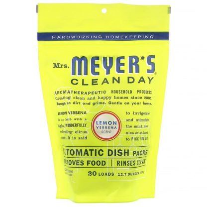 Mrs. Meyers Clean Day, オートマチックディッシュパックス、 レモンバーベナの香り、12.7オンス (360 g)