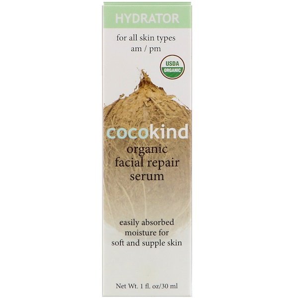 Cocokind, オーガニック・フェイシャルリペアセラム、すべてのスキンタイプ、1 fl oz (30 ml)