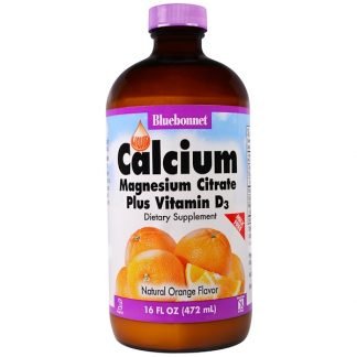Bluebonnet Nutrition, 液体 カルシウム、クエン酸マグネシウムプラスビタミンD3、 自然のオレンジフレーバー、 16液量オンス (472 ml)