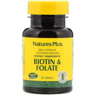 Nature's Plus, ビオチン＆葉酸、30粒