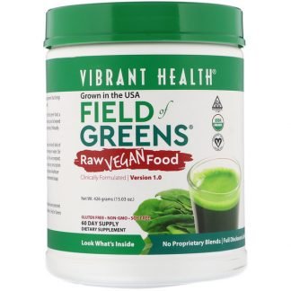 Vibrant Health, Organic Field of Greens, Raw Vegan Food, Version 1.0, 15.03 oz (426 g) (Discontinued Item)