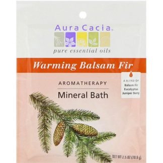 Aura Cacia, アロマセラピー ミネラルバス、 ウォーミングベルサムファー、 2.5 oz (70.9 g)