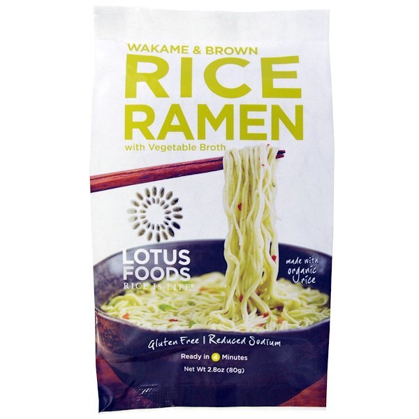 Lotus Foods, ワカメ & ブラウンライスラーメン、野菜スープ、 10 パック、 各2.8 oz (80 g)