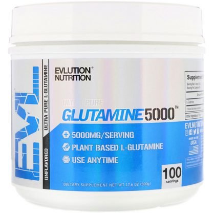EVLution Nutrition, グルタミン5000、味付け無し、17.6オンス (500 g)