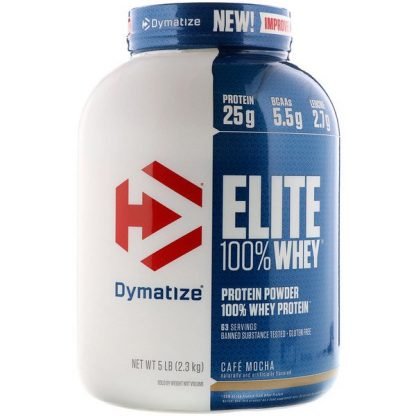 Dymatize Nutrition, エリート　100％ホエイプロテイン、カフェモカ、5ポンド（2.27kg）