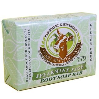 Tierra Mia Organics, ヤギの生ミルクのスキンセラピー, ボディ石鹸, スペアミント・セージ, 4.2 オンス (Discontinued Item)