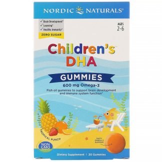 Nordic Naturals, お子様用DHAグミ、トロピカルパンチ、600mg、30粒
