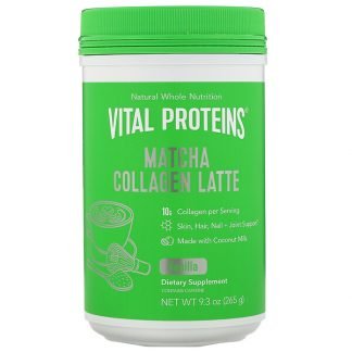 Vital Proteins, 抹茶コラーゲンラテ、バニラ、265 g