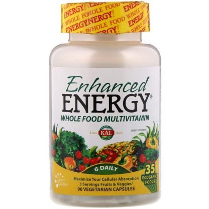 KAL, Enhanced Energy, Whole Food Multivitamin, 90 Vegetarian Capsules