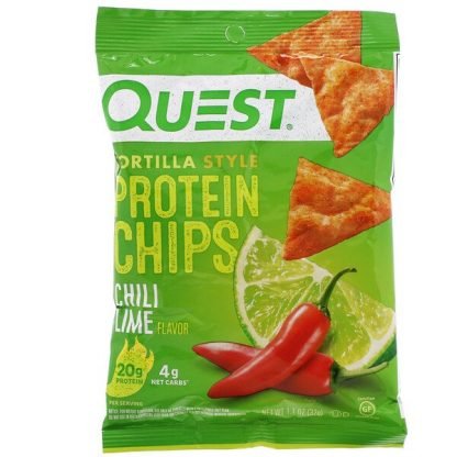 Quest Nutrition, トルティーヤスタイルプロテインチップス、チリライム、12袋、各32g（1.1オンス）