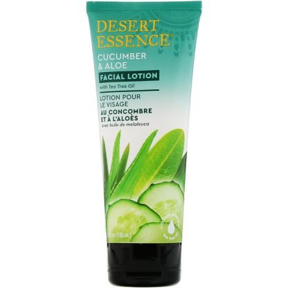 Desert Essence, Facial Lotion, Cucumber & Aloe, 3.4 oz (100 ml)
