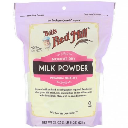 Bob's Red Mill, ミルクパウダー、無脂肪乾燥、624 g（22 oz）