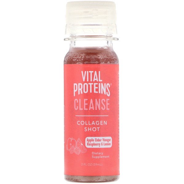 Vital Proteins, コラーゲンショット、クレンズ、アップルサイダー酢、ラズベリー&レモン、59ml