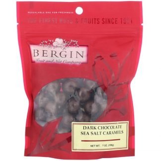 Bergin Fruit and Nut Company, ダークチョコレートシーソルトキャラメル、198g（7oz）