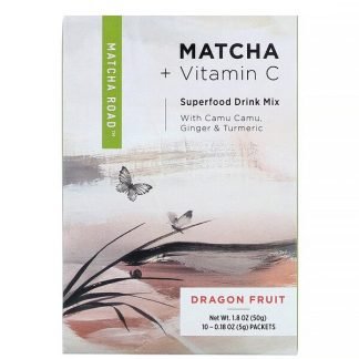 Matcha Road, 抹茶＋ビタミンC、スーパーフードドリンクミックス、ドラゴンフルーツ、10袋、各5g（0.18oz）