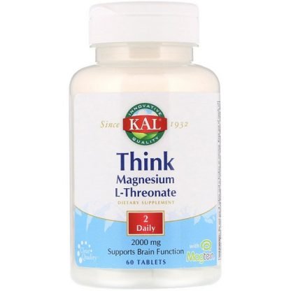 KAL, ThinkマグネシウムL-スレオネート、2000mg、60粒