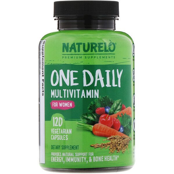 NATURELO, 女性用ワンデイリーマルチビタミン、植物性カプセル120粒