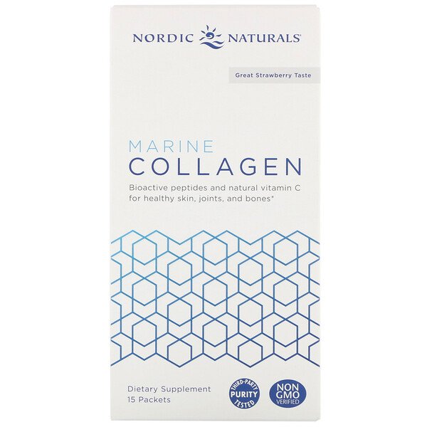Nordic Naturals, マリンコラーゲン、おいしいイチゴ味、15袋、各5 g