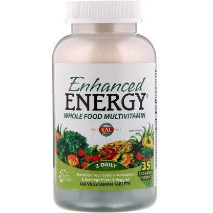 KAL, Enhanced Energy, Whole Food Multivitamin, 180 Vegetarian Tablets