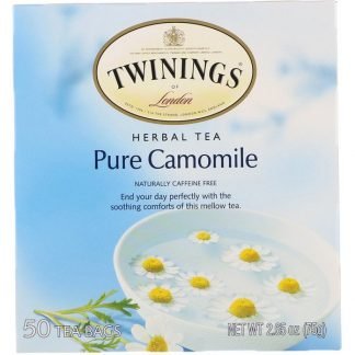 Twinings, ハーバルティー、ピュアカモミール、カフェインフリー、ティーバッグ50個入り、75g