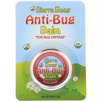 Sierra Bees, アンチバグバーム、シダーウッド、ゼラニウム＆ローズマリー油、17g（0.6oz）