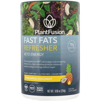 PlantFusion, Fast Fatsリフレッシャー、ケトエネルギー、パイナップルココナッツ、254g