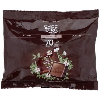 ChocZero, 砂糖不使用、カカオ70％ダークチョコレートスクエア、10個、100g（3.5オンス） (Discontinued Item)