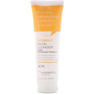 Cosmedica Skincare, ビタミンC フェイシャルクレンザー、超抗酸化処方、4オンス (120 ml)