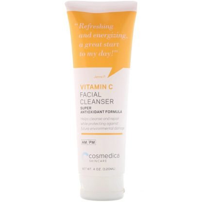 Cosmedica Skincare, ビタミンC フェイシャルクレンザー、超抗酸化処方、4オンス (120 ml)