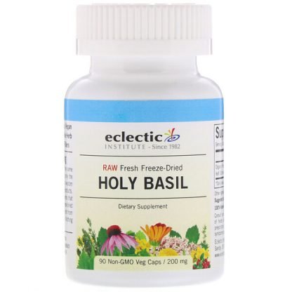 Eclectic Institute, ホーリーバジル、200mg、植物性カプセル90粒（遺伝子組み換えでない）