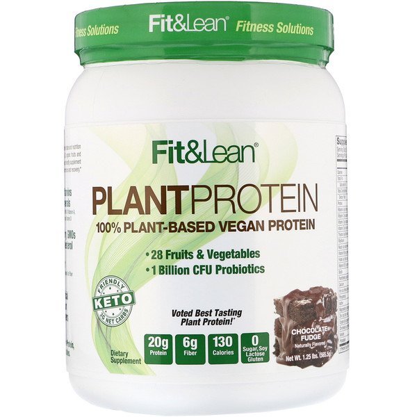 Fit & Lean, 植物性プロテイン、チョコファッジ、565.5g