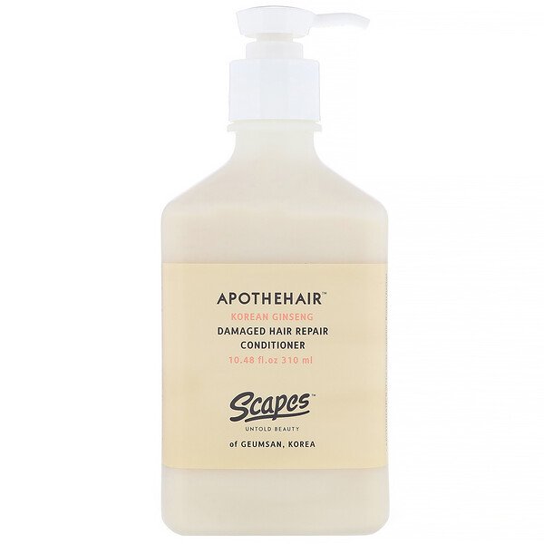 Scapes, Apothehair, Korean Ginseng, Damaged Hair Repair Conditioner, 10.48 fl oz (310 ml)