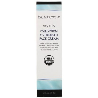 Dr. Mercola, オーガニックモイスチャライジングオーバーナイトフェイスクリーム、59 ml（2 fl oz）