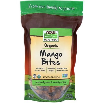 Now Foods, リアルフード、オーガニックマンゴーバイツ、227g