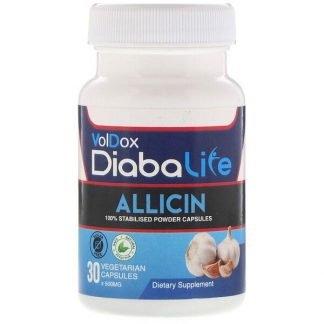 Allimax, ダイアバライフ、アリシン、500mg、植物性カプセル30粒