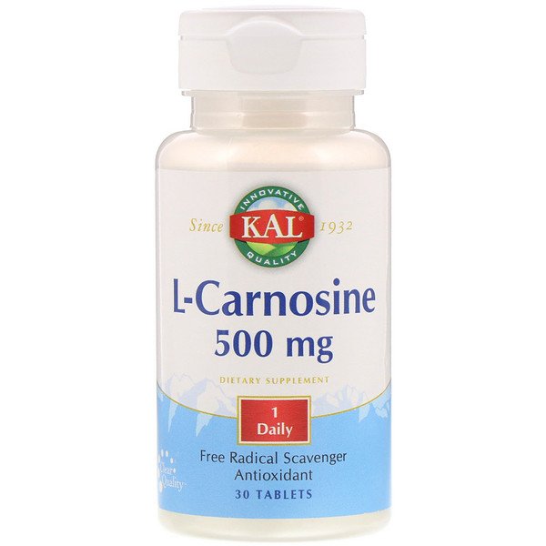 KAL, L-Carnosine, 500 mg, 30 Tablets