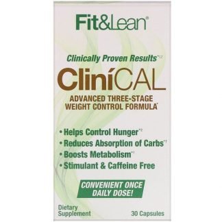 Fit & Lean, クリニカル、アドバンストスリーステージウェイトコントロールフォーミュラ、カプセル30粒