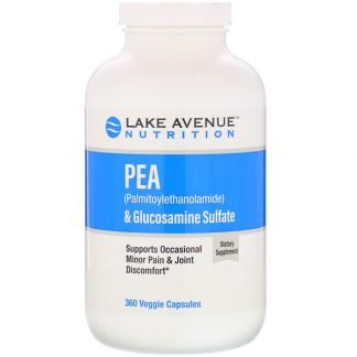 Lake Avenue Nutrition, PEA (Palmitoylethanolamide) + Glucosamine Sulfate, 600 mg + 1,200 mg Per Serving, 360 Veggie Capsules