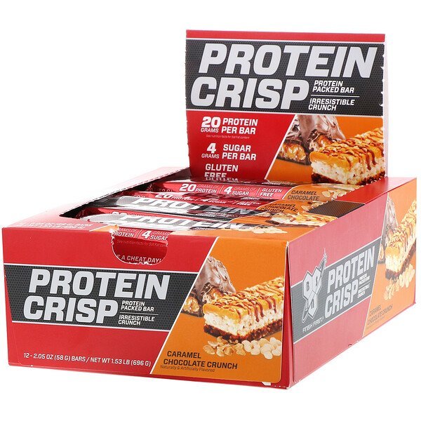 BSN, プロテインクリスプ、キャラメルチョコクランチ、12本入り、各58g(2.05oz)