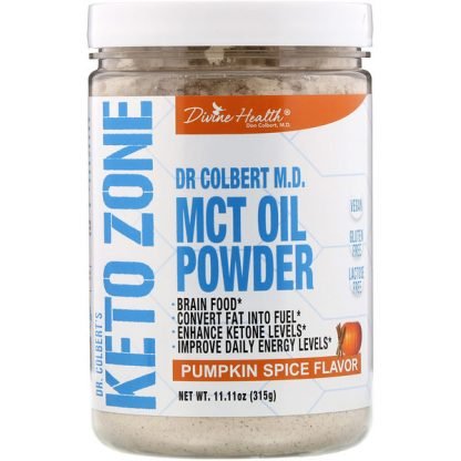 Divine Health, Dr. Colbert's Keto Zone, MCT Oil Powder, Pumpkin Spice Flavor, 11.11 oz (315 g) (Discontinued Item)