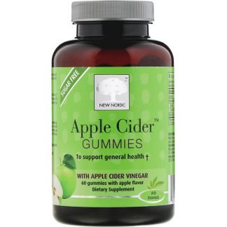 New Nordic, Apple Cider（アップルサイダー）グミ、リンゴ味、グミ60粒