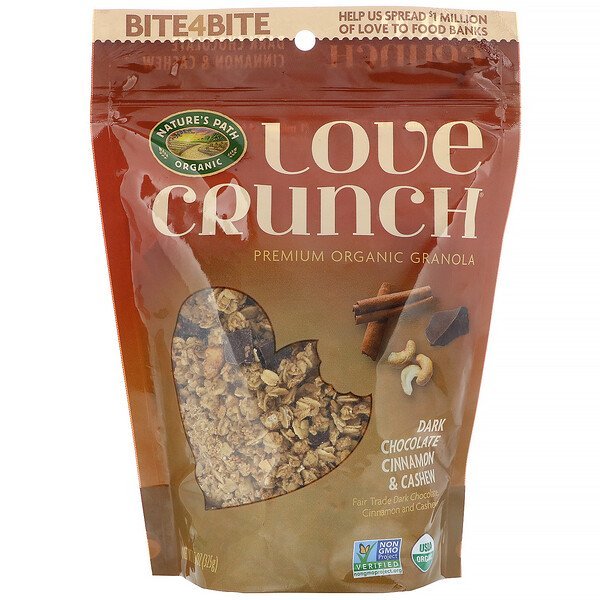 Nature's Path, ラブクランチ、ダークチョコレートシナモン&カシュー、325 g(11.5 oz)