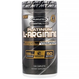 Muscletech, Platinum 100% L-Arginine, 1,000 mg, 100 Caplets