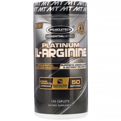 Muscletech, Platinum 100% L-Arginine, 1,000 mg, 100 Caplets